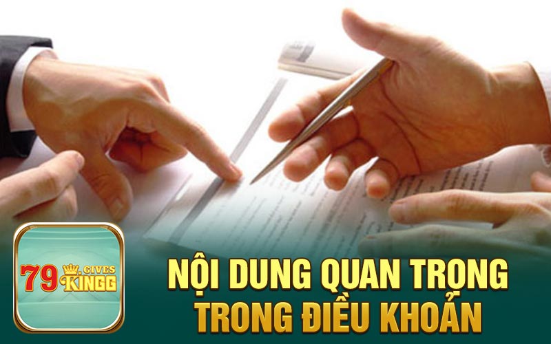 Nội dung quan trong trong điều khoản